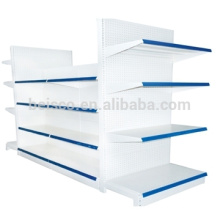 Heavy duty supermarket shelf factory,double-side perforated supermarket shelf,metallic supermarket shelf